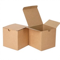 Carton d'expédition rectangulaire aseptique en kraft brun écologique personnalisé 6x6x6 pouces, pliage facile, verrouillage automatique, en carton
