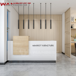 Salon Bàn Tiếp Tân Vẻ Đẹp Hiện Đại Thiết Kế Đá Nhân Tạo RGB LED Chiếu Sáng Tùy Chỉnh Kích Thước Biểu Tượng Ngăn Kéo Tập Tin Nội Các - Product Image 2