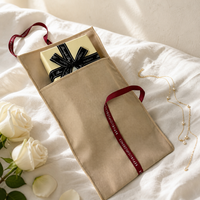 Sac d'emballage en toile naturelle écologique pour vêtements de bébé, pochette anti-poussière en coton avec rabat imprimé personnalisé, logo bio