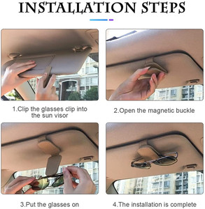 Magnetische Leder Sonnenbrille halter mit Brille Organizer Lagerung Auto Sonnenblende Innen zubehör Werbe geschenke - Product Image 4