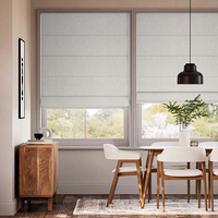 Persianas Romanas de Lino Natural para Interiores, con Cordón, Material de Poliéster, Tamaño Personalizado, para el Hogar