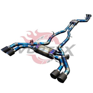 Échappement en titane Vortex Racing compatible avec BMW X3M X4M F97 F98 S58 Valvetronic Catback Performance Muffler Burned Blue Pipe - Product Image 4