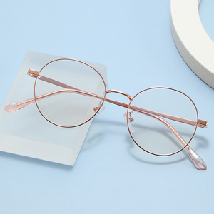 Retro Round Eyeglass Frames 4014 Unisex Anti Blue <b>Light</b> PC Lens Medium Frame Width Standard Nose Bridge - Product Image 1