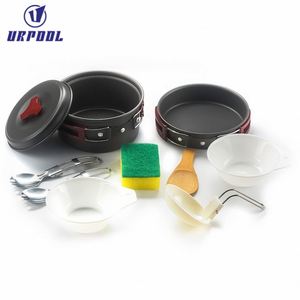 Ustensiles de cuisine en cuivre ultra-légers Inde 4-6 personnes Ensemble de cuisine de <span class=keywords><strong>camping</strong></span> en plein air Ustensiles de cuisine Poêles antiadhésives - Product Image 2