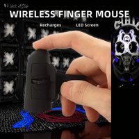 Mouse Jari Nirkabel 2.4G BT dengan Kode Tetap 4 Tombol Baterai Isi Ulang Jangkauan 10m untuk Laptop/Komputer/Ponsel/Tablet