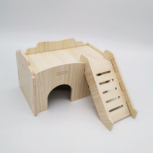 <span class=keywords><strong>Maison</strong></span> en bois moderne pour hamster, avec lit rond, balançoire, balançoire à bascule, villa double étage, jouets et accessoires Golden Toys, toit en bois massif - Product Image 5