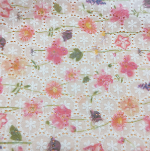 ผ้าคอตตอนปักลายลูกไม้สำหรับเด็กเสื้อผ้าสำหรับ100% ลายเรขาคณิตฉลุลายปักดีไซน์อย่างยั่งยืน - Product Image 3