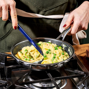 Triply Stainless Steel Frying <b>Pan</b> Saute <b>Pan</b> Non-Stick Coating Gas <b>Induction</b> Cooking 3 Layers Stainless Steel Fry <b>Pan</b> - Product Image 4