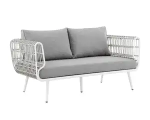 YASN 4-teiliges Luxus-Patio Weidensofa Rattan-Set Outdoor Garten Aluminium Gesprächsset Garten-Sets Rattan Outdoor-Möbel