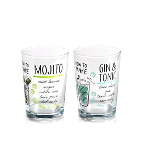 Juego de 6 Vasos de Cóctel de 50Cl para Gin Tonic y Mojito con Decoraciones - Product Image 1
