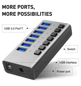 Tùy Biến 7 Cổng USB3.0 Nhiều Hub Sạc + Truyền Dữ Liệu 36W 5Gbps USB Cho PC Máy Tính Xách Tay Những Người Khác - Product Image 6
