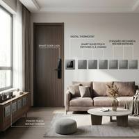 Enchufe de Pared Estándar Europeo Premium 86*86mm 16A, Material de PC Ignífugo de Bronce Fosforado, Tomacorriente Europeo para Proyectos Hoteleros