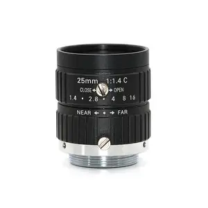 EFL 25mm 10MP सी माउंट औद्योगिक कैमरा लेंस के लिए 1/1.8 "1/2" 2/3 "सेंसर सीसीटीवी कैमरा मैनुअल आईरिस telephoto मशीन दृष्टि लेंस