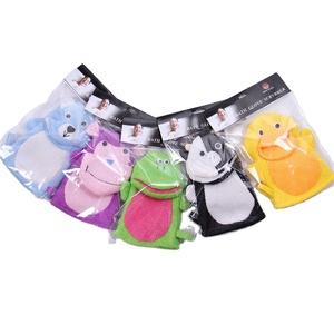 Jolis gants de <span class=keywords><strong>bain</strong></span> exfoliants pour bébé avec style animal, offre spéciale - Product Image 1