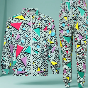 Retro 80s <b>90s</b> Unisex Geometric Pattern 100% Nylon Breathable Printed Drawstring Closure Sportswear Urbanwear <b>Streetwear</b> Long - Product Image 2