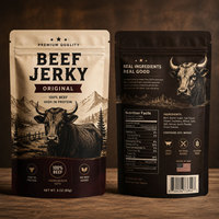Sachet d'emballage alimentaire personnalisé pour bœuf séché et porc, refermable, faible MOQ, sac de rangement sur mesure