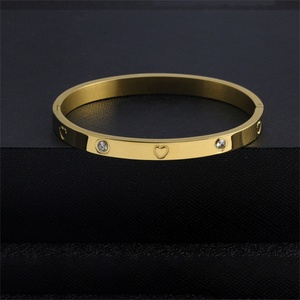 Girl Crystal Popular Non-tarnish Heart Design in Love Cuff Zircon <b>Bracelet</b> for Gifts - Product Image 4