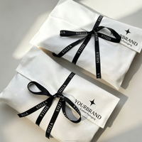 Sac en coton anti-poussière pour emballage de cadeaux de mariage, impression de logo personnalisé, vente en gros, fermeture à ruban, réutilisable