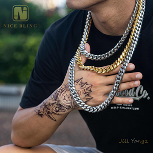 Collar chapado en oro de 18K, cadena de eslabones cubanos de calidad 5A + CZ, collar de moda Hip Hop de acero inoxidable 316L para hombres y <span class=keywords><strong>mujeres</strong></span> - Product Image 2