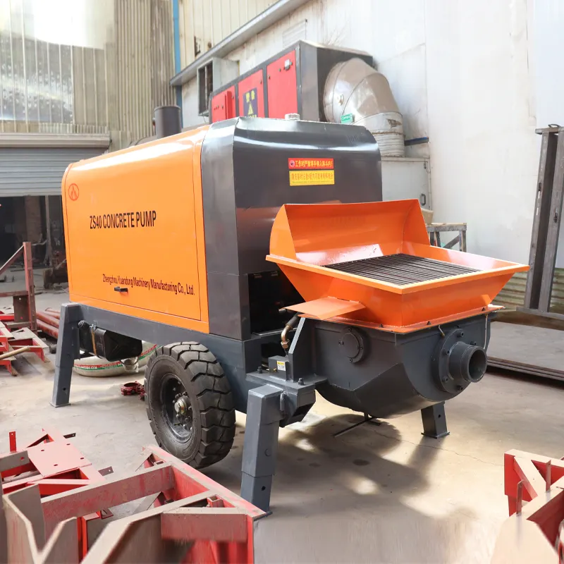 Small Trailer Concrete Pump Truck-mounted Electric Diesel Mortar Pump Portable Concrete Pumping