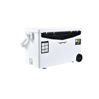 Glacière thermique à roulettes robuste 40L, multifonction, portable, résistante aux chocs, pour la pêche, le camping, les canettes et les aliments