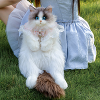 Nouveau Sac à Dos Chat Ultra Doux et Réaliste 2026 – Sac de Transport Moelleux en Forme de Chat pour Animaux de Compagnie avec Fonction de Rangement