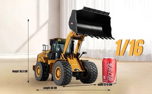 <span class=keywords><strong>KABOLITE</strong></span> <span class=keywords><strong>K966</strong></span> 1:16 Chargeuse sur pneus hydraulique en métal moulé sous pression, camion d'ingénierie sans balais, modèle de loisir radiocommandé RC, bulldozer - Product Image 3