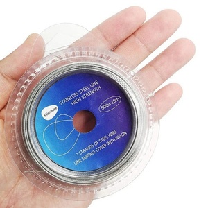 <span class=keywords><strong>Filo</strong></span> <span class=keywords><strong>da</strong></span> <span class=keywords><strong>Pesca</strong></span> 10LBS-200LBS 10M 7 Trefoli in Acciaio Inox con Rivestimento in Nylon ad Alta Resistenza con Crimpature e Guaine - Product Image 5