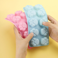 Xinguo 125 Silikon-Kuchenform 3D Seifen-Pudding-Form 10 Hohlräume Katzenpfoten-Form Käseform Kuchendekoration Kerzenharz BPA-frei Hochwertig