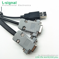 Cable divisor en forma de Y RS232 DB9 a ensamblaje de Cable de señal Serie USB