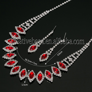 Collier de bijoux de mariage de costume de mode pour le réglage de pierre de strass de femmes - Product Image 4