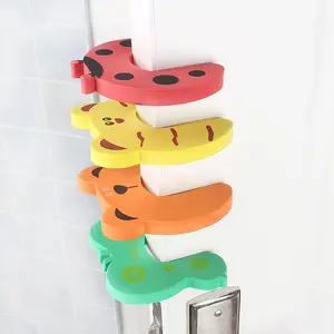 Venda quente Criança Anti Pinch Door Clip Cartoon Cute Animal Alta Dureza Porta Rolha Silicone Porta Parar Segurança Para O Bebê