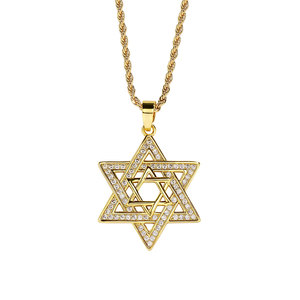 YYN Para Moda Europa América Medio <span class=keywords><strong>Oriente</strong></span> Hip Hop Colgante Estrella de David con Diamantes Transfronterizo Unisex Estrella de Seis Puntas Cobre con Cuerda - Product Image 6