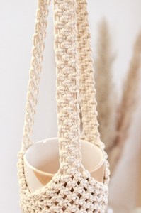 Cesta grande clásica de macramé para plantas, decoración atemporal para el hogar, maceta colgante para ventana de techo, diseño Art Deco, precio al por mayor de cumpleaños - Product Image 5