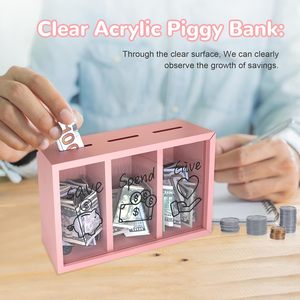 Personalizado Spend Save Give Piggy Bank para niños Money Coin Savings Piggy Bank Jar Box para niños Child Safe Money Saver - Product Image 4