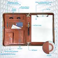 Porte-documents professionnel A4 en cuir PU avec fermeture éclair, organiseur, presse-papiers, pochette pour cartes et tablette, personnalisable avec logo, pour bureau, vente en gros, Boying