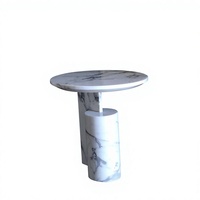 Table d'appoint en marbre blanc naturel, plateau de table à manger, table d'appoint moderne de luxe en pierre, polie, durable, pour salon, villa, personnalisable