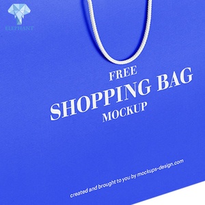 Wholesale Custom Printed Brand Logo Design Luxury Clothing Blue Cardboard Paper Bag - Product Image 4