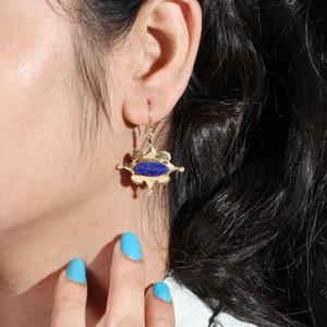 Low Price Beautiful Blue Lapis Gemstone 925 <b>Sterling</b> <b>Silver</b> <b>Dangle</b> <b>Earrings</b> Jewelry Fashionable <b>Earring</b> for Wedding - Product Image 3