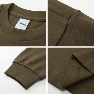 Sérigraphie Graphique Surdimensionné Fabricant Coton Lourd Hommes T-Shirt Uni Personnalisé Double Couche T-Shirt à Manches Longues - Product Image 4