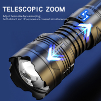 Lampe torche super lumineuse rechargeable, étanche IPX6, zoomable, multifonctionnelle, en alliage d'aluminium, lampe torche tactique LED pour extérieur