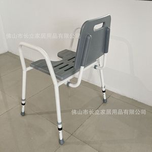 Chaise de douche avec dossier 63x56x86cm, équipement de sécurité antidérapant pour salle de bain pour personnes âgées et handicapées - Product Image 2