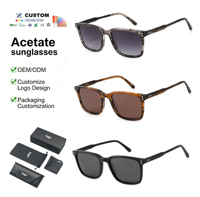 Lunettes de soleil carrées de luxe vintage avec logo personnalisé, tendance, protection UV400 pour hommes, lunettes de soleil unisexes de créateur en acétate 2026
