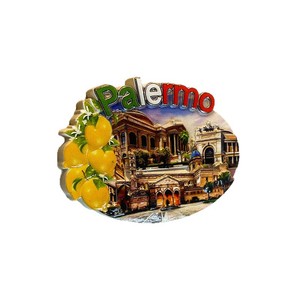 Aimants de réfrigérateur créatifs <span class=keywords><strong>en</strong></span> résine d'Italie, <span class=keywords><strong>Sicile</strong></span> et Palerme - Motif de carrelage traditionnel durable et souvenirs de voyage de sites emblématiques locaux - Product Image 3