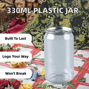 Pot en plastique PET de 330 ml, épaisseur 1 mm, avec couvercle en aluminium pour café, thé, jus et boissons gazeuses, logo personnalisable - Product Image 2