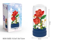Ensemble de construction de fleurs en forme de plantes miniatures comprenant des roses, des anémones, etc., adapté aux jouets, à la décoration de la maison et aux cadeaux
