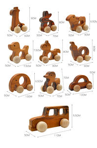 Coches <span class=keywords><strong>de</strong></span> Juguete Educativos para Bebés <span class=keywords><strong>de</strong></span> Madera Maciza Tabby, Color Madera Original, Coches Montessori para Niños - Product Image 4
