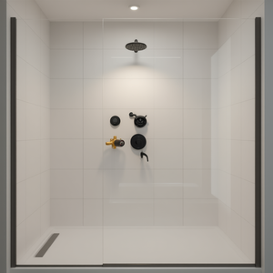 VEVOR Conjunto de Ducha de Lluvia de 5 Pulgadas con Grifo Monomando para Bañera, Acabado Negro Mate, Latón, 8 Ajustes de Rociado - Product Image 2