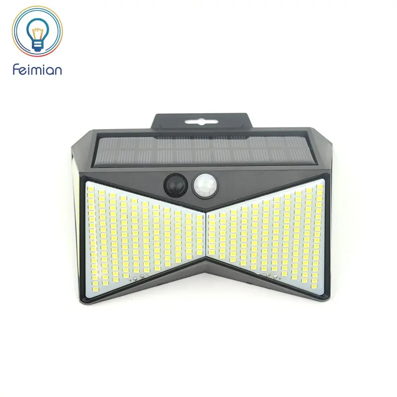 Exterior Motion Sensor Stair Outdoor Wall Lighting 400Led Garden Lamp Three Induction Modes Solar Wall Light