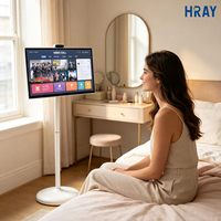 HRAY Layar Lantai 32 Inci yang Dapat Disesuaikan, Dapat Dimiringkan, dan Diputar, Kecerahan 300cd/m² untuk Hiburan dan Rekreasi Apartemen, Mendukung OEM ODM